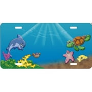 Cartoon Ocean Scene License Plate