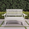 thumbnail image 2 of Tcbosik Outdoor Bench, Heavy Duty 2-Person Garden Bench with Cup Holder for Porch, Backyard, Park, Light Gray, 2 of 11
