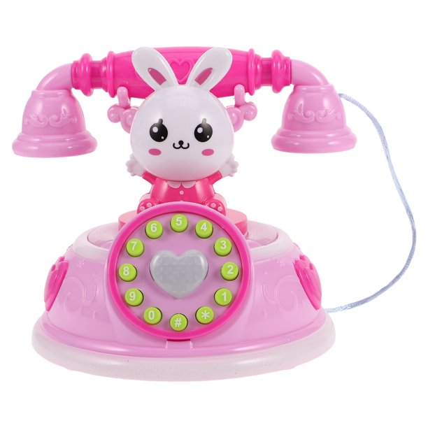 Teléfono LED de juguete para niños, teléfono de juguete retro de línea fija para impulsar las habilidades de comunicación y el desarrollo del lenguaje