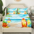 thumbnail image 3 of Erosebridal Ocean Beach Sheet Set Twin,Summer Holiday Bedding Sets Twin Size,Surfing Decor,Breathable,3pcs, 3 of 7