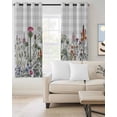 thumbnail image 2 of Spring Floral Kitchen Curtains Gray Plaid Farmhouse Flowers Watercolor Cafe Short Curtains for Bathroom Blackout Window Curtain Grommet Small Window Treatment Drapes for Bedroom Living Room 52"x45"x2, 2 of 9
