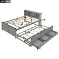 thumbnail image 6 of Newest Full Size Platform Bed with Storage Headboard, USB, Twin Size Trundle and 3 Drawers, Gray, 6 of 11