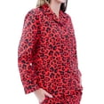 thumbnail image 3 of Alexander Del Rossa Women's Warm Flannel Pajama Set, Long Button Down Cotton Pjs, Large Red Leopard Animal Print (A0509Q87LG), 3 of 3