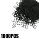 thumbnail image 1 of Mini Gomas Elásticas Suaves Pequeñas Gomas Negras Diminutas para Niños Trenzas Peinado de Boda (1000 Piezas Negro), 1 of 8