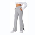 thumbnail image 4 of Pantalones deportivos de fitness de primavera para mujer, pantalones con cintura cruzada, pantalones acampanados divididos, 4 of 5