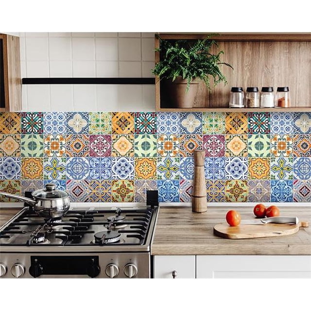 8 x 8 in. Josephina Multi Yellow Mosaic Peel & Stick Tiles