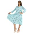 thumbnail image 3 of Bimba Printed Flared Midi Dress For Women Rayon Crepe Casual Summer Dress, 3 of 7