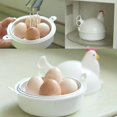 thumbnail image 4 of Hervidor de huevos, cocedor de huevos para microondas, cocedor eléctrico de 4 huevos con accesorio de vapor, cocedor de huevos en forma de pollo para cocina casera, 4 of 5
