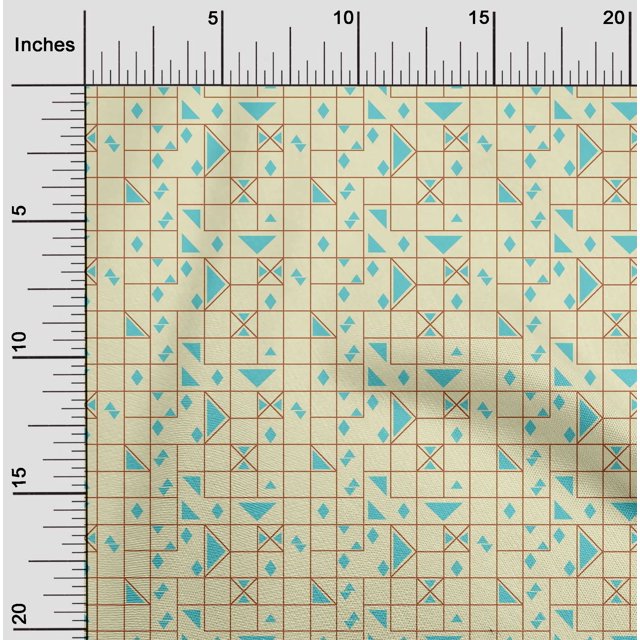 oneOone Tissu Polyester Lycra Diamant & Triangle Géométrique Décor Tissu Imprimé BTY 56 Pouces de Large
