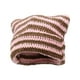 thumbnail image 5 of Gorro de ganchillo con orejas de gato, gorro de punto, gorro holgado, hecho a mano, cálido, accesorios para disfraz rosa y café, 5 of 9