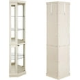 thumbnail image 7 of Lighted Corner Curio Cabinet,Corner Display Cabinet with Tempered Glass Doors Mirrored Back Panel Adjustable Shelves,15.31" L X 15.31" W X 69.84" H(Antique White), 7 of 7
