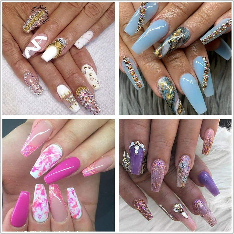 500pcs Fake Nails Coffin Nails Acrylic Nail Tips French Style Fake Nails Half Cover False Nail For Nail Diy Art 10 Sizes With Storage Walmart Com