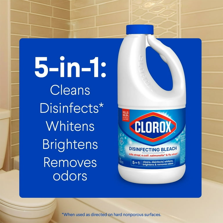 Clorox Disinfecting Liquid Bleach Cleaner, Regular Scent, 43 fl oz