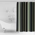 thumbnail image 2 of Black Green Shower Curtain, 66" x 72", Stripe Waterproof Bathroom Curtain Washable Shower Curtain Set with 12 Hooks, 2 of 6