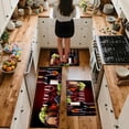 thumbnail image 2 of YIMEIS Red wine feast Flannel Kitchen Floor Mats 3Pcs, Non-Slip Machine Washable Runner Rugs for Kitchen & Doorway, 2 of 10