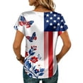 thumbnail image 5 of Goodtrade8 Womens Summer T Shirts Red White and Blue American Flag Pullover Casual Short Sleeve , 4th of July Red White and Blue Graphic Independence Day Tops for Women Fashion, 5 of 5