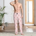thumbnail image 2 of Logiee Rabbit And Cherry Print Pajama Pants for Men,Men’s Pajama Bottoms,Mens PJ Pants with Pockets & Button Fly-Small, 2 of 6