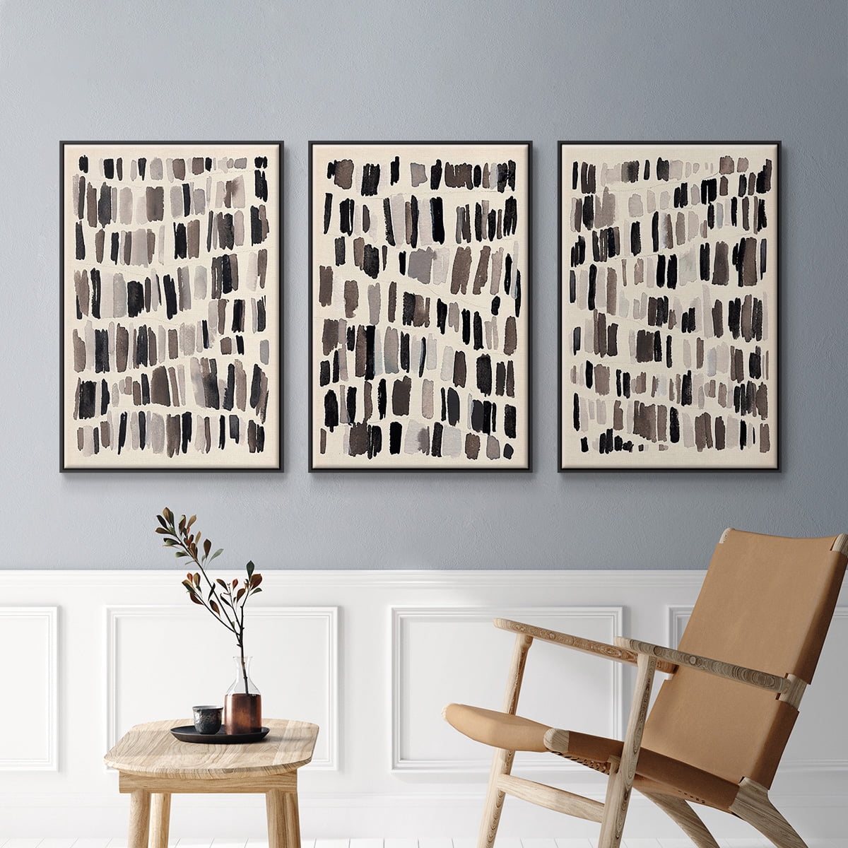 Chalk and Flint I - Framed Premium Gallery Wrapped Canvas L Frame 3 Piece Set - Ready to Hang