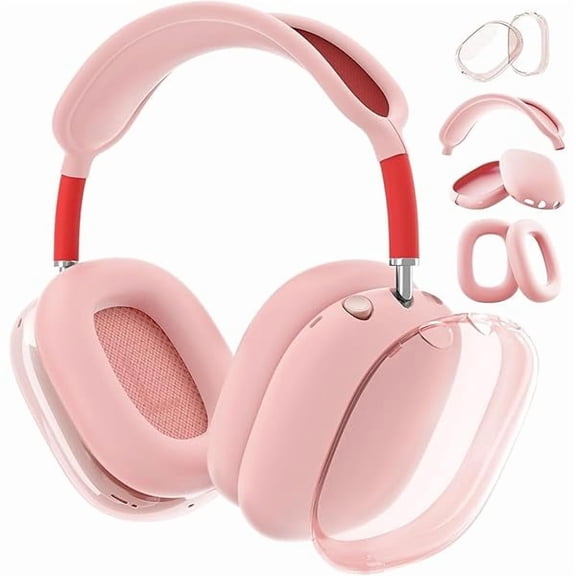 Case Cover for AirPods Max Headphones, Ear Pad Case Cover/Ear Cups Cover/Headband Cover for AirPods Max Accessories Silicone Protector for Apple AirPods Max (Pink)