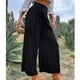 thumbnail image 5 of Pantalones De Verano Para Mujer, Pantalones De Pierna Ancha Elásticos De Cintura Alta Con Costuras Sueltas Para Yoga Para Uso Diario OTVIAP XL negro, 5 of 6