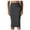 Dark Gray, variant on JNGSA Women's High Waisted Elastic Skirt Pull On Midi Length Pencil Skirt Form Fitted Side Slit Skirt
