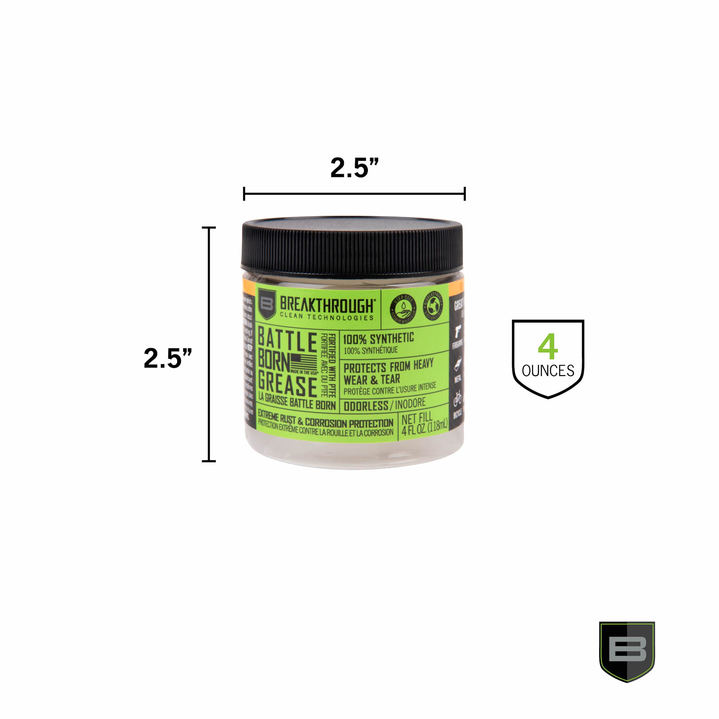 Breakthrough Clean Technologies® Battle Born Grease w/ PTFE, 4oz Jar, Clear