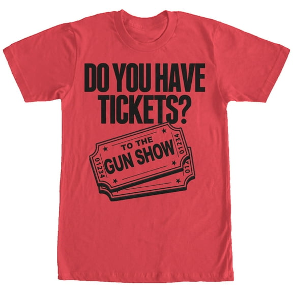 Men's CHIN UP Tickets to the Gun Show  Graphic Tee Red Small