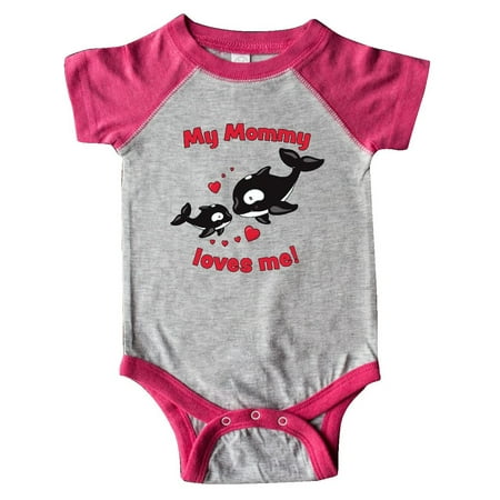 

Inktastic My Mommy Loves Me- orca baby Gift Baby Boy or Baby Girl Bodysuit