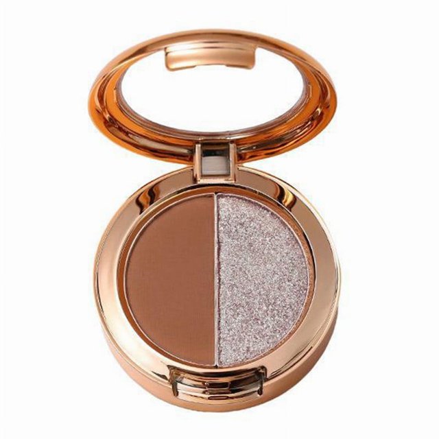 WIFKLSIIPG Two Color Light Eye Shadow Waterproof Pearly Flash Powder Sequins Pumpkin Earth Small Portable Gradient Fluorescent Cosmetic Eye Brightener