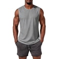 thumbnail image 2 of LTTVQM Men's Sleeveless Shirt Quick Dry Workout Tank Top Gym Muscle T Shirts Sport Athletic Running Tanks Tops Light Gray XS, 2 of 7