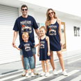 thumbnail image 1 of PatPat Quick-Dry Family Matching Mountain Graphic Slogan Print Oversize Tee or Flowy Strap Dress with Pockets, 1 of 6
