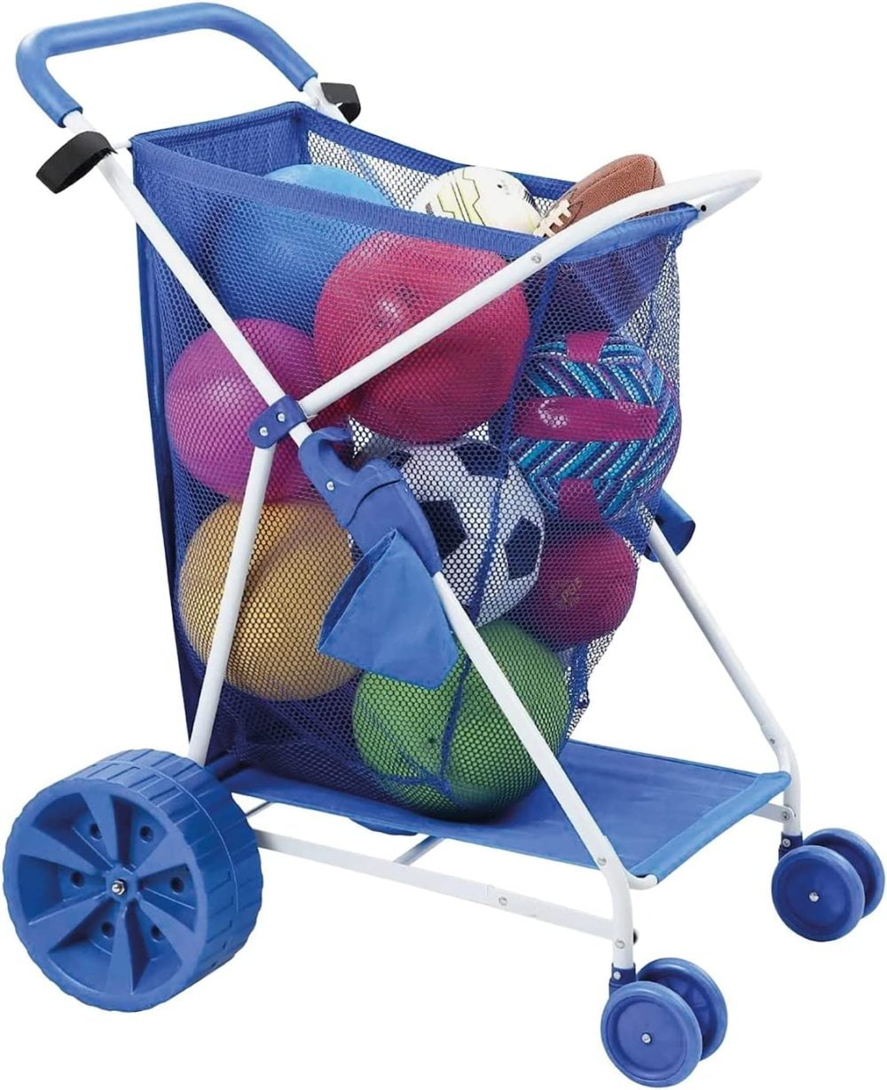 Folding MultiPurpose Deluxe Beach Cart With Wide Terrain Wheels