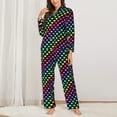thumbnail image 2 of Daiia Rainbow Hearts for Women's Long-Sleeved Pajama Set – Soft & Comfortable Sleepwear Button-Up Pajamas Cozy Lounge Wear-Small, 2 of 7