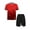 Red, variant on JanJean Kids Boys Soccer Jersey and Shorts Set Athletic T-Shirt Football Team Training Uniforms Fluorescent Green 14
