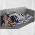 thumbnail image 6 of Sugar Skull Soft Flannel Fleece Throw Blanket, Halloween Girl Sugar Skull Makeup Watercolor Painting Style Creepy Look, Cozy Plush for Indoor and Outdoor Use, 60" x 80", Multicolor, by Ambesonne, 6 of 6