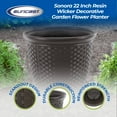 thumbnail image 5 of Suncast Sonora 22" Wicker Decorative Garden Flower Planter, Brown (4 Pack), 5 of 12