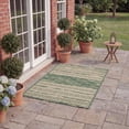 thumbnail image 3 of SAFAVIEH Courtyard Galen Striped Indoor/Outdoor Area Rug, Dark Green/Beige, 6'7" x 6'7" Square, 3 of 11