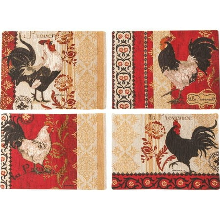 Manual 4 Piece Set - Manual Woodworkers & Weavers La Provence Rooster BKD 4 Piece Placemat Set
