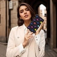 thumbnail image 7 of Leather Thin Slim Wallets for Women Men - halloween boo witch colorful Clutch Card Wallet for Women Men with Zipper, 7 of 7