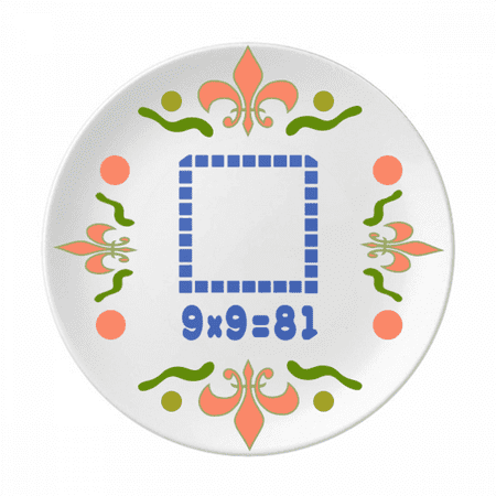 

Square Area Blue Illustration Pattern Flower Ceramics Plate Tableware Dinner Dish