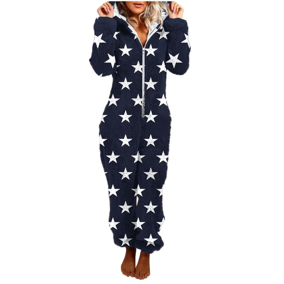 Hueook Women Pants Tall Pants Jumpsuits Women Long Sleeve Hooded Jumpsuit Pajamas Casual Winter Warm Rompe Sleepwear Black M