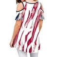 thumbnail image 3 of DYMADE Women 4th of July Off Shoulder Summer T-Shirts Tops, 3 of 8