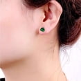 thumbnail image 3 of Airokiy Cubic Zirconia Stud Earrings for Women Cut Green Crystal Rose Gold Stud Earring Jewelry, 3 of 3