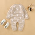 thumbnail image 5 of Baby Jumpsuit Easter Bunny Knit Sweater Romper Long Sleeve Jumpsuit Clothes for Unisex Khaki 6 Months-12 Months, 5 of 6