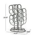 thumbnail image 4 of Wine Rack, Metal, Cactus Design, 13 Bottle Capacity, Matte Finish, No Assembly, 14.60”W x 7.90”D x 23.20”H, Tabletop Use, for Kitchen, Dining Room, Bar, Black, 4 of 9