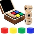 thumbnail image 1 of Juego de dados Pagather con 3 dados de madera y 48 fichas en caja, 1 of 6