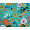 thumbnail image 4 of oneOone Polyester Lycra Turquoise Green Fabric Skull Fabric For Sewing Printed Craft Fabric By The Yard 56 Inch Wide, 4 of 4