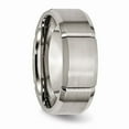 thumbnail image 4 of Titanium Beveled Edge Grooved 8mm Brushed and Polished Band Size: 13; for Adults and Teens; for Women and Men, 4 of 6