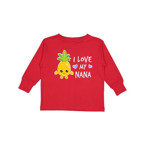 Inktastic I Love My Nana with Pineapple Boys Long Sleeve Toddler T-Shirt
