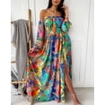 thumbnail image 5 of 2024 Spring/Summer New Evening Dress European and American Printed Dress V-neck Pullover Retro Long Sleeved Long Skirt Dresses, 5 of 7